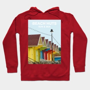 Beach Huts. Sun and Sea Summer. travel poster design Gift Hoodie